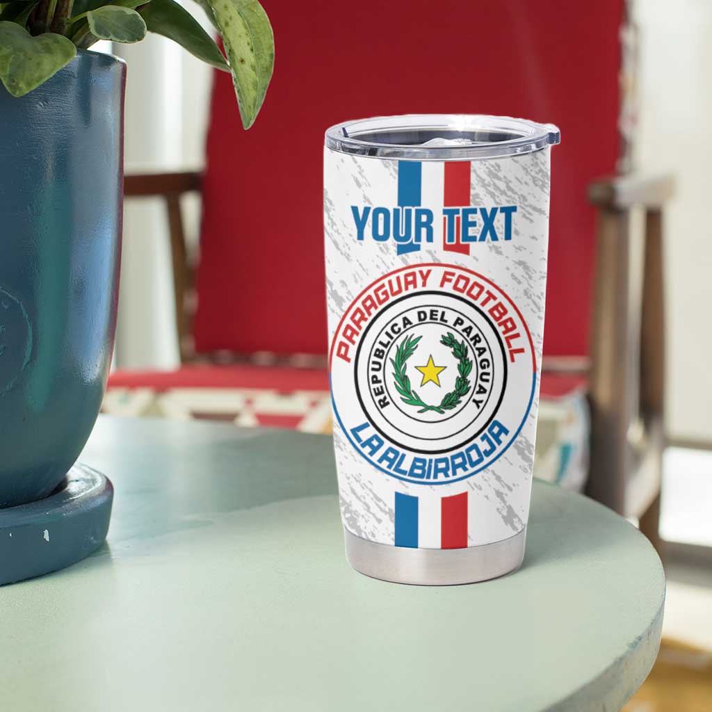 Custom Paraguay Football Tumbler Cup Vamos Albirroja