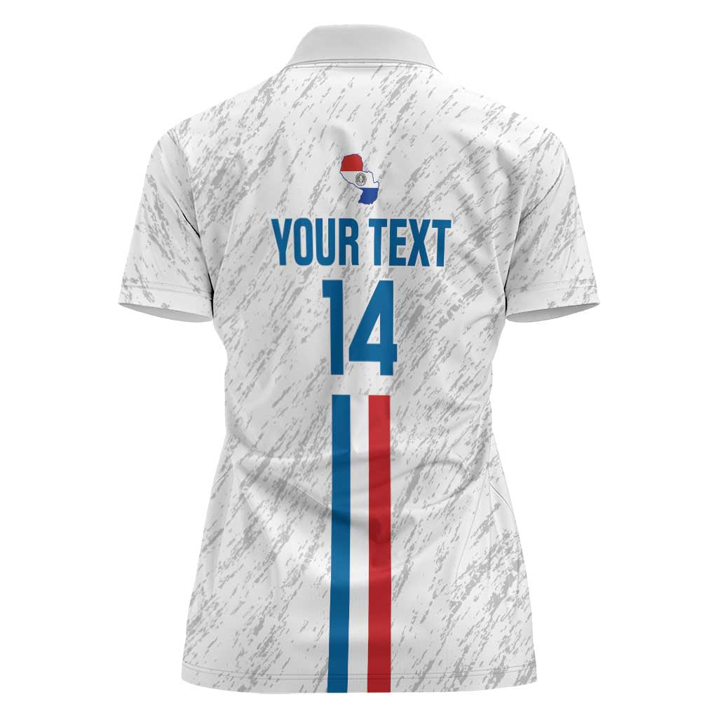 Custom Paraguay Football Women Polo Shirt Vamos Albirroja