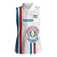 Custom Paraguay Football Women Sleeveless Polo Shirt Vamos Albirroja