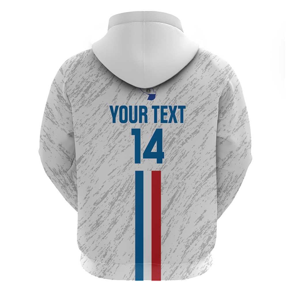 Custom Paraguay Football Zip Hoodie Vamos Albirroja