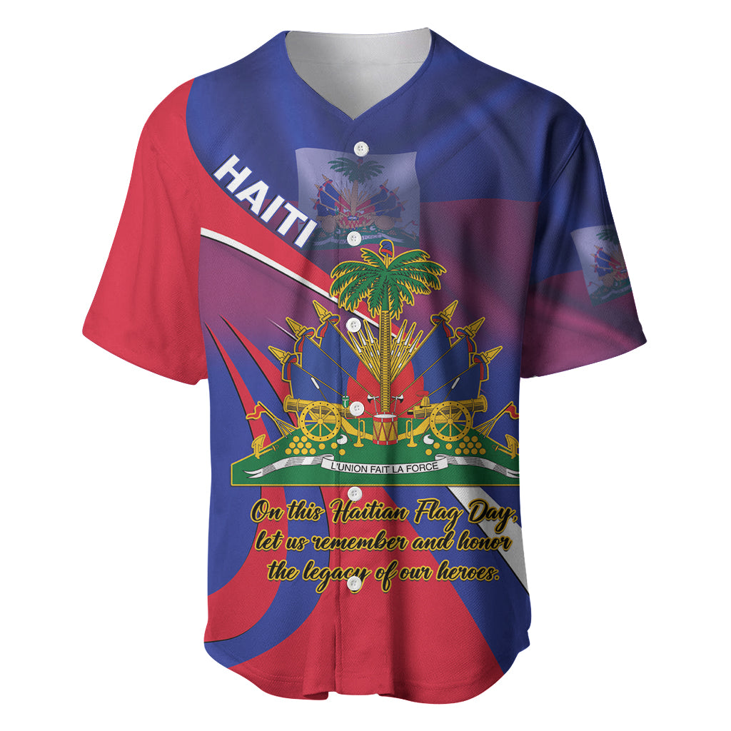Personalised Haiti Flag Day Baseball Jersey Lest Us Remember Our Heroes - Wonder Print Shop