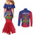 Personalised Haiti Flag Day Couples Matching Mermaid Dress and Long Sleeve Button Shirt Lest Us Remember Our Heroes