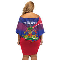 Personalised Haiti Flag Day Family Matching Off Shoulder Short Dress and Hawaiian Shirt Lest Us Remember Our Heroes - Wonder Print Shop