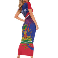Personalised Haiti Flag Day Family Matching Short Sleeve Bodycon Dress and Hawaiian Shirt Lest Us Remember Our Heroes - Wonder Print Shop