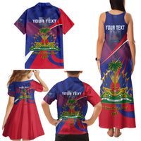 Personalised Haiti Flag Day Family Matching Tank Maxi Dress and Hawaiian Shirt Lest Us Remember Our Heroes - Wonder Print Shop
