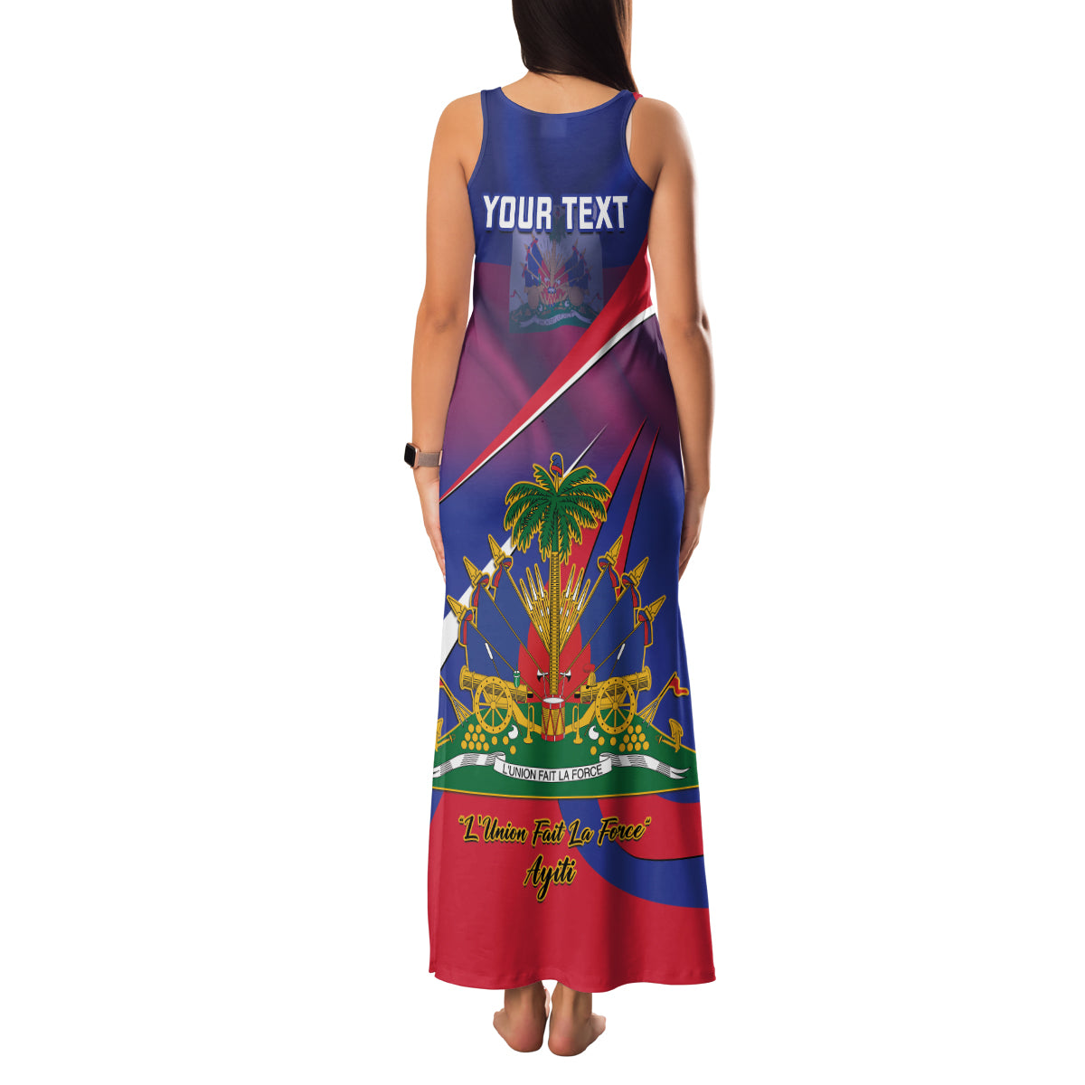 Personalised Haiti Flag Day Family Matching Tank Maxi Dress and Hawaiian Shirt Lest Us Remember Our Heroes - Wonder Print Shop