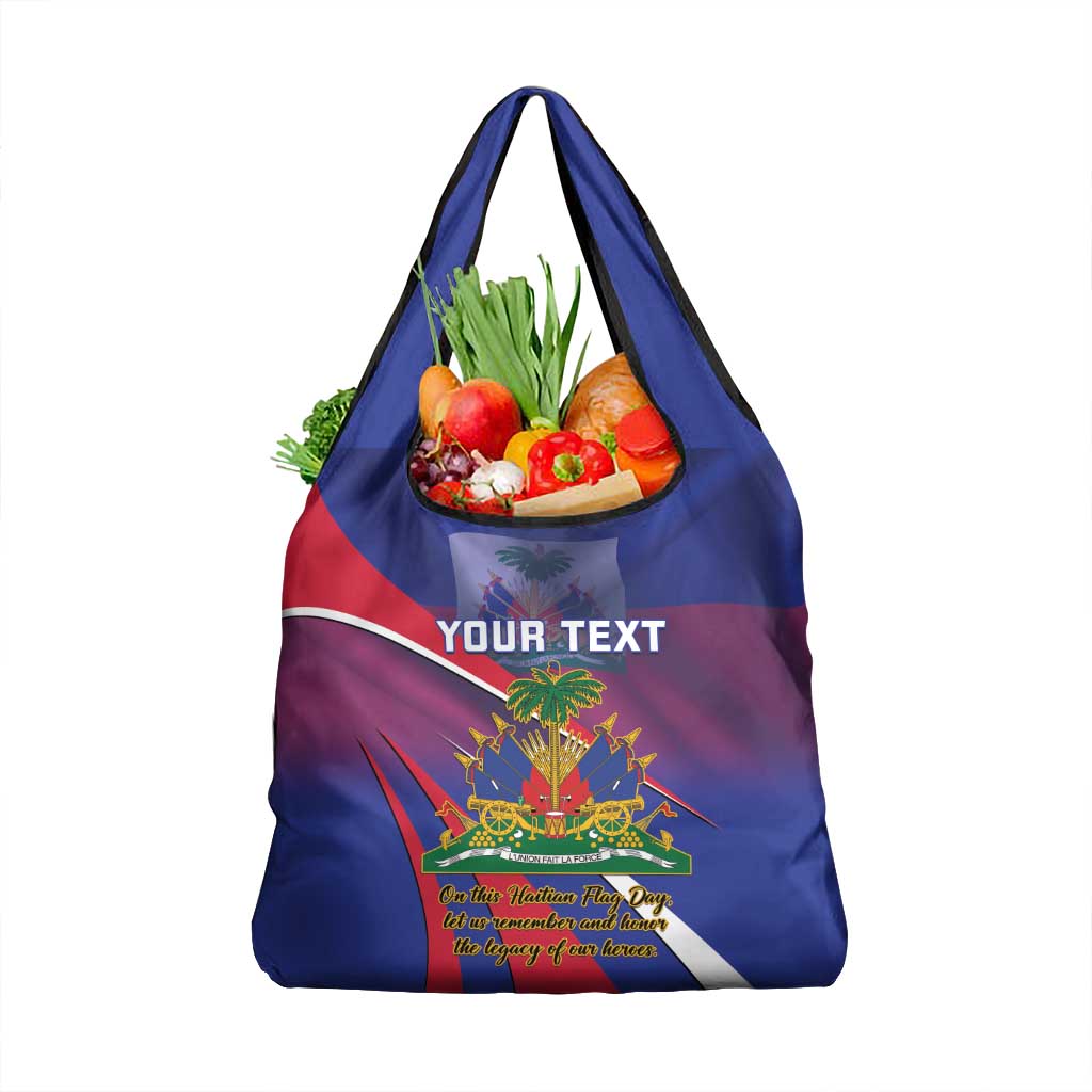 Personalised Haiti Flag Day Grocery Bag Lest Us Remember Our Heroes
