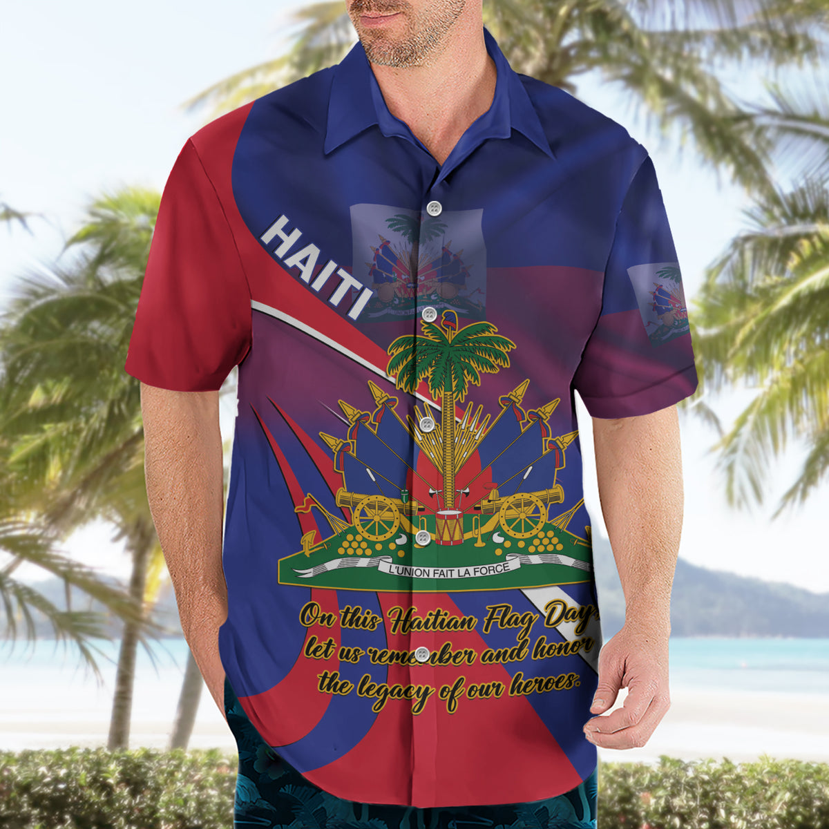 Personalised Haiti Flag Day Hawaiian Shirt Lest Us Remember Our Heroes - Wonder Print Shop