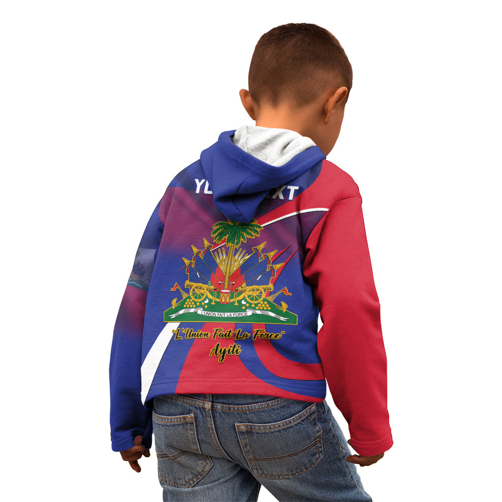 Personalised Haiti Flag Day Kid Hoodie Lest Us Remember Our Heroes - Wonder Print Shop