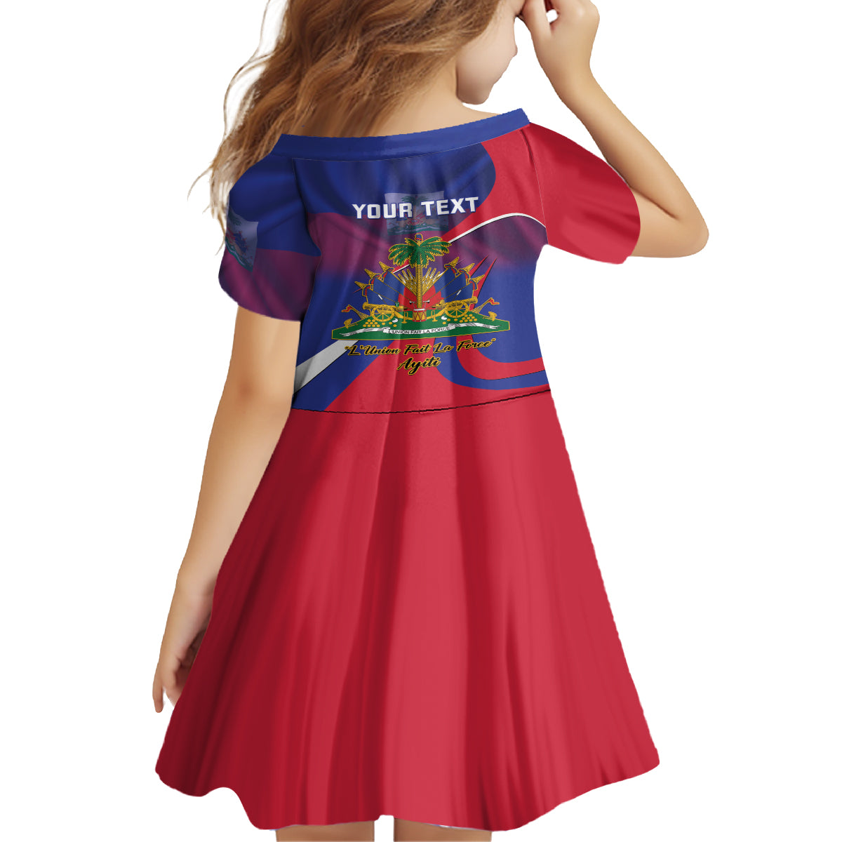 Personalised Haiti Flag Day Kid Short Sleeve Dress Lest Us Remember Our Heroes - Wonder Print Shop