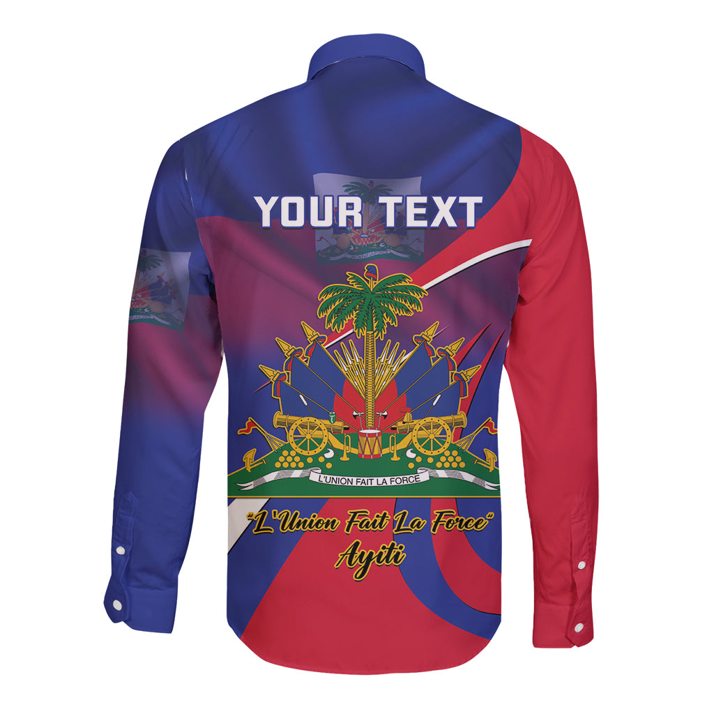 Personalised Haiti Flag Day Long Sleeve Button Shirt Lest Us Remember Our Heroes - Wonder Print Shop