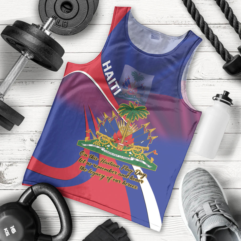 Personalised Haiti Flag Day Men Tank Top Lest Us Remember Our Heroes - Wonder Print Shop