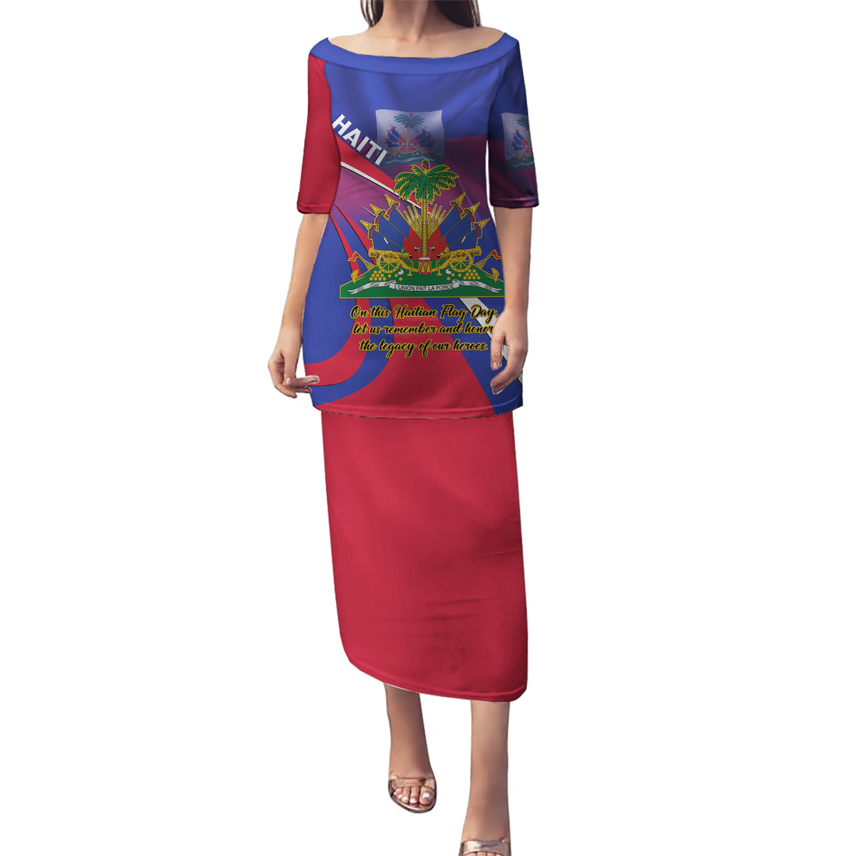Personalised Haiti Flag Day Puletasi Lest Us Remember Our Heroes - Wonder Print Shop