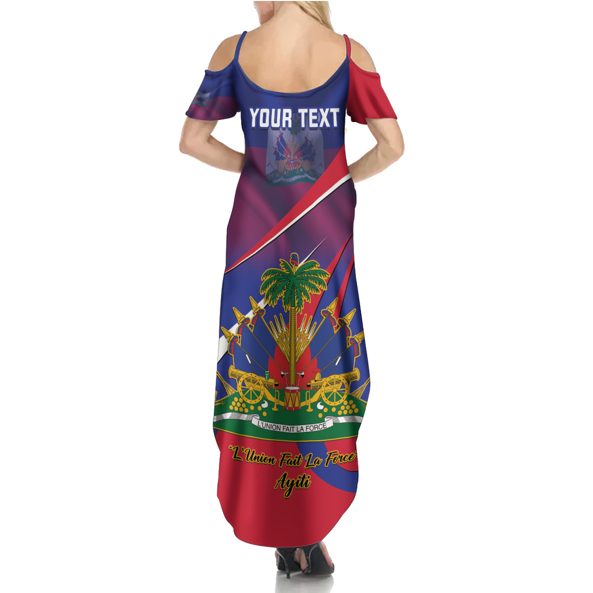 Personalised Haiti Flag Day Summer Maxi Dress Lest Us Remember Our Heroes - Wonder Print Shop