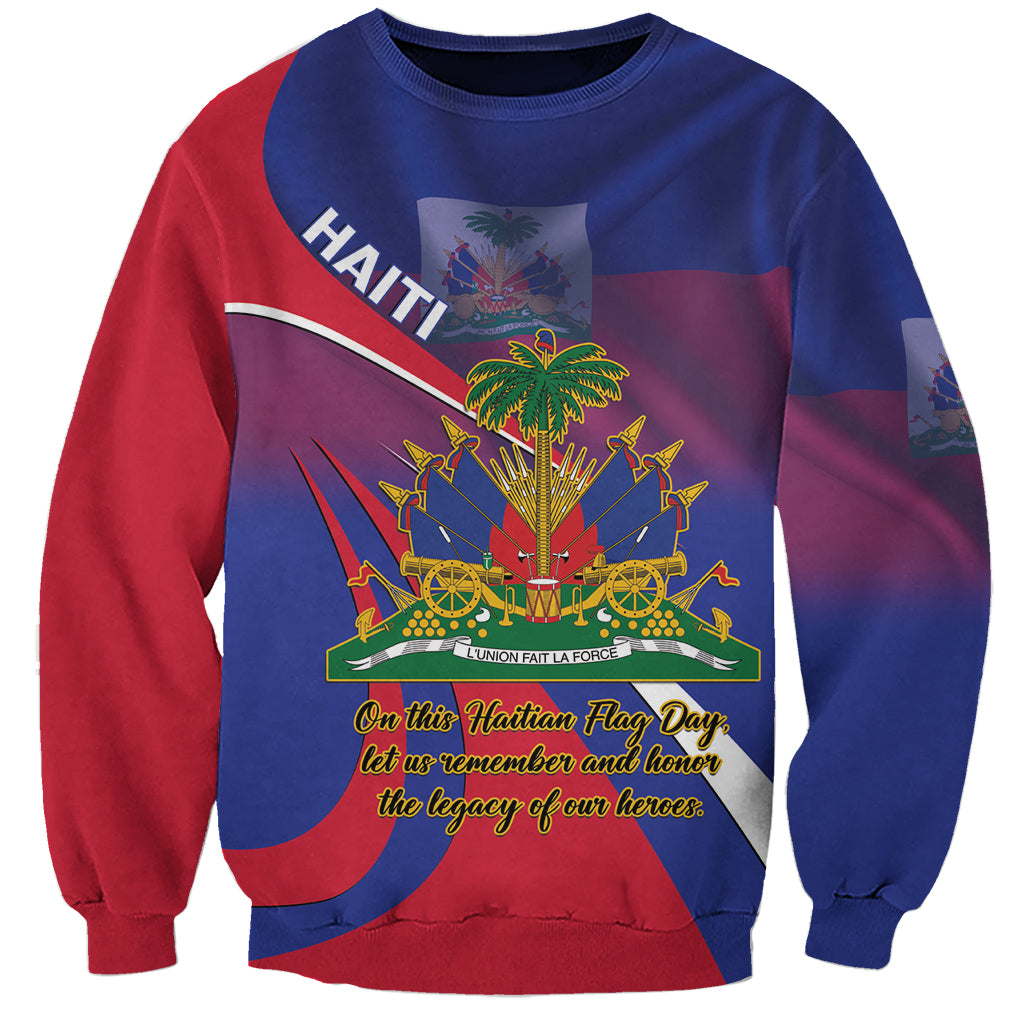 Personalised Haiti Flag Day Sweatshirt Lest Us Remember Our Heroes - Wonder Print Shop