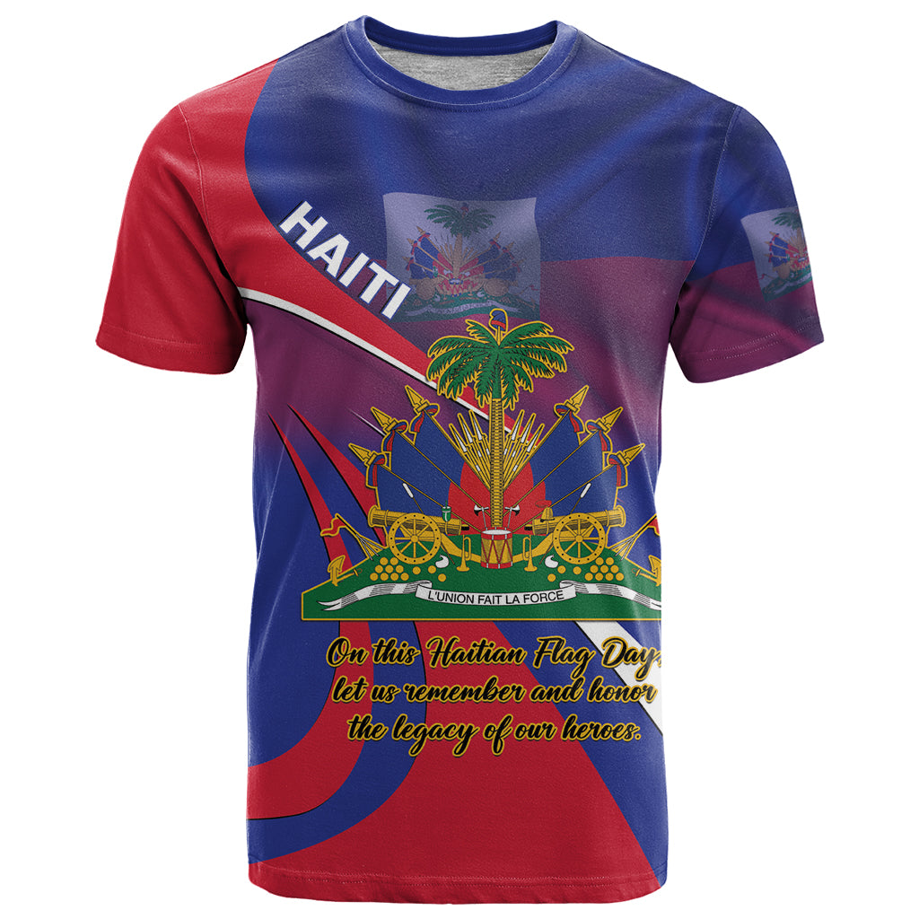 Personalised Haiti Flag Day T Shirt Lest Us Remember Our Heroes - Wonder Print Shop