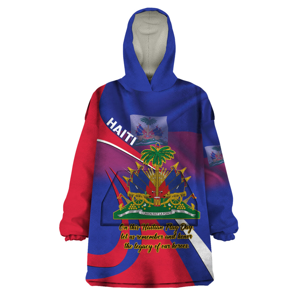 Personalised Haiti Flag Day Wearable Blanket Hoodie Lest Us Remember Our Heroes