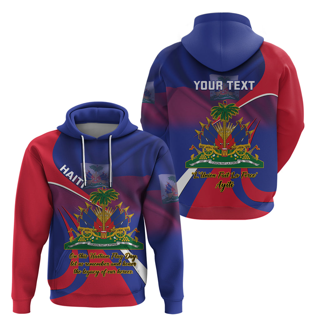 Personalised Haiti Flag Day Zip Hoodie Lest Us Remember Our Heroes - Wonder Print Shop