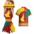 Personalised Cameroon National Day Couples Matching Mermaid Dress and Hawaiian Shirt Cameroun Coat Of Arms With Atoghu Pattern - Wonder Print Shop