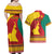 Personalised Cameroon National Day Couples Matching Off Shoulder Maxi Dress and Hawaiian Shirt Cameroun Coat Of Arms With Atoghu Pattern - Wonder Print Shop