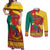 Personalised Cameroon National Day Couples Matching Off Shoulder Maxi Dress and Long Sleeve Button Shirt Cameroun Coat Of Arms With Atoghu Pattern - Wonder Print Shop