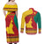 Personalised Cameroon National Day Couples Matching Off Shoulder Maxi Dress and Long Sleeve Button Shirt Cameroun Coat Of Arms With Atoghu Pattern - Wonder Print Shop