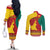 Personalised Cameroon National Day Couples Matching Off The Shoulder Long Sleeve Dress and Long Sleeve Button Shirt Cameroun Coat Of Arms With Atoghu Pattern