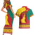 Personalised Cameroon National Day Couples Matching Short Sleeve Bodycon Dress and Hawaiian Shirt Cameroun Coat Of Arms With Atoghu Pattern - Wonder Print Shop
