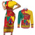 Personalised Cameroon National Day Couples Matching Short Sleeve Bodycon Dress and Long Sleeve Button Shirt Cameroun Coat Of Arms With Atoghu Pattern