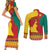 Personalised Cameroon National Day Couples Matching Short Sleeve Bodycon Dress and Long Sleeve Button Shirt Cameroun Coat Of Arms With Atoghu Pattern - Wonder Print Shop