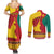 Personalised Cameroon National Day Couples Matching Summer Maxi Dress and Long Sleeve Button Shirt Cameroun Coat Of Arms With Atoghu Pattern - Wonder Print Shop