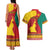Personalised Cameroon National Day Couples Matching Tank Maxi Dress and Hawaiian Shirt Cameroun Coat Of Arms With Atoghu Pattern - Wonder Print Shop