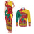 Personalised Cameroon National Day Couples Matching Tank Maxi Dress and Long Sleeve Button Shirt Cameroun Coat Of Arms With Atoghu Pattern - Wonder Print Shop