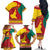 Personalised Cameroon National Day Family Matching Off The Shoulder Long Sleeve Dress and Hawaiian Shirt Cameroun Coat Of Arms With Atoghu Pattern