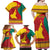 Personalised Cameroon National Day Family Matching Off Shoulder Maxi Dress and Hawaiian Shirt Cameroun Coat Of Arms With Atoghu Pattern - Wonder Print Shop