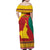 Personalised Cameroon National Day Family Matching Off Shoulder Maxi Dress and Hawaiian Shirt Cameroun Coat Of Arms With Atoghu Pattern - Wonder Print Shop