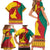 Personalised Cameroon National Day Family Matching Short Sleeve Bodycon Dress and Hawaiian Shirt Cameroun Coat Of Arms With Atoghu Pattern - Wonder Print Shop
