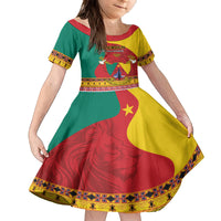 Personalised Cameroon National Day Family Matching Summer Maxi Dress and Hawaiian Shirt Cameroun Coat Of Arms With Atoghu Pattern - Wonder Print Shop