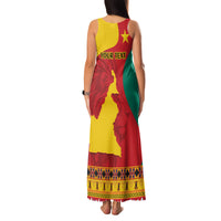 Personalised Cameroon National Day Family Matching Tank Maxi Dress and Hawaiian Shirt Cameroun Coat Of Arms With Atoghu Pattern - Wonder Print Shop
