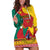 Personalised Cameroon National Day Hoodie Dress Cameroun Coat Of Arms With Atoghu Pattern - Wonder Print Shop