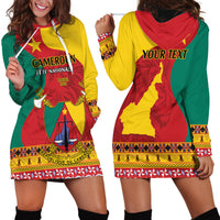 Personalised Cameroon National Day Hoodie Dress Cameroun Coat Of Arms With Atoghu Pattern - Wonder Print Shop