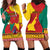 Personalised Cameroon National Day Hoodie Dress Cameroun Coat Of Arms With Atoghu Pattern - Wonder Print Shop