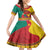 Personalised Cameroon National Day Kid Short Sleeve Dress Cameroun Coat Of Arms With Atoghu Pattern - Wonder Print Shop
