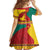 Personalised Cameroon National Day Kid Short Sleeve Dress Cameroun Coat Of Arms With Atoghu Pattern - Wonder Print Shop