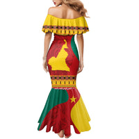 Personalised Cameroon National Day Mermaid Dress Cameroun Coat Of Arms With Atoghu Pattern - Wonder Print Shop