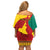 Personalised Cameroon National Day Off Shoulder Short Dress Cameroun Coat Of Arms With Atoghu Pattern