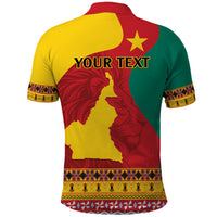 Personalised Cameroon National Day Polo Shirt Cameroun Coat Of Arms With Atoghu Pattern - Wonder Print Shop