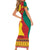 Personalised Cameroon National Day Short Sleeve Bodycon Dress Cameroun Coat Of Arms With Atoghu Pattern - Wonder Print Shop