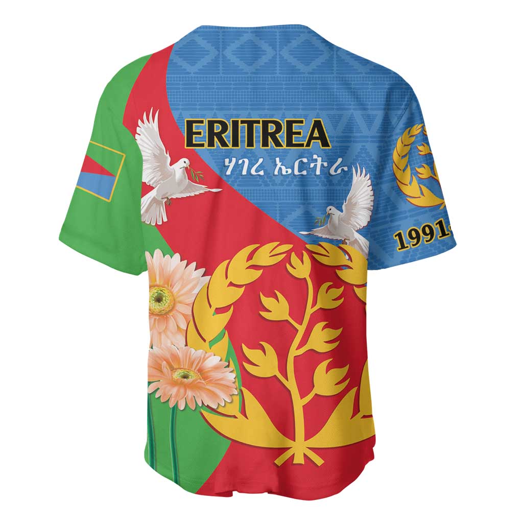 Eritrea Independence Day Baseball Jersey Eritrean Olive Branches 33rd Anniversary - Wonder Print Shop