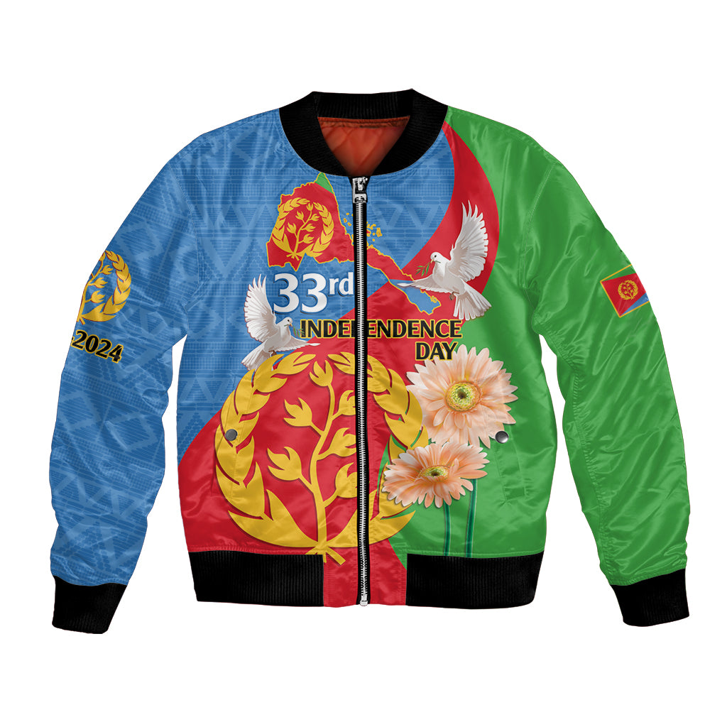 Eritrea Independence Day Bomber Jacket Eritrean Olive Branches 33rd Anniversary